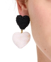 Kate Spade New York Gold-Tone Black & White Beaded Mismatch Drop Earrings