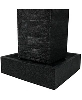 40"H Electric Polyresin and Fiberglass Large Pillar Outdoor Water Fountain with Led Lights