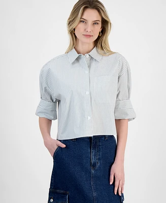 And Now This Women's Cotton Relaxed-Fit Striped Shirt