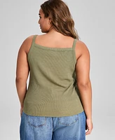 And Now This Plus Square-Neck Ribbed Tank Top