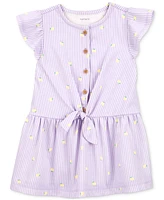 Carter's Toddler Girls Lemon-Print Striped Button-Front Dress