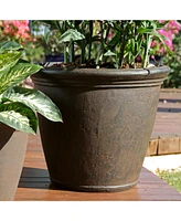 Sunnydaze Decor Anjelica 24" Double-Walled Polyresin Outdoor Planter with Uv-Resistant Rust Finish