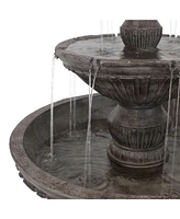 Sunnydaze Decor Classic Designer 55-Inch 3-Tier Polystone Outdoor Water Fountain - Electric Submersible Pump