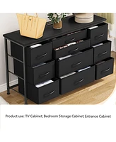 gaomon Dresser for Bedroom 55''Tv Stand with Power Outlet & Led Wide Dresser with 10 Large Drawers