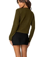 Edikted Women's Half Cable Knit Cardigan