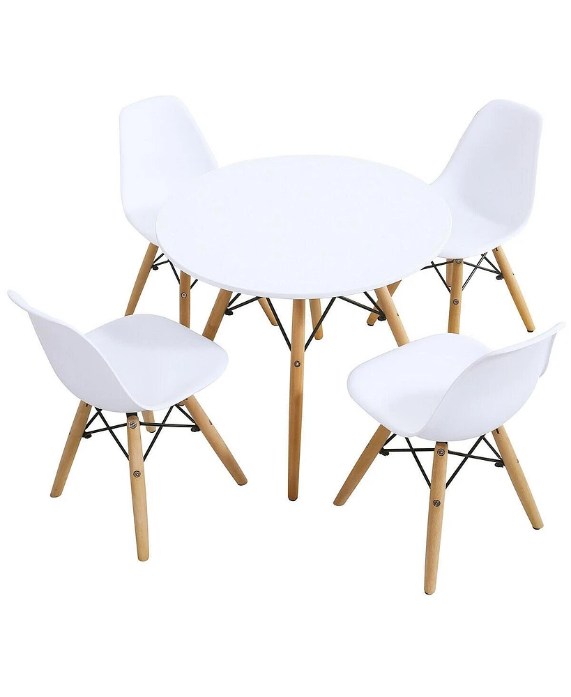 Gouun Kids 5 Pieces Mid-Century Modern Table Chairs Set