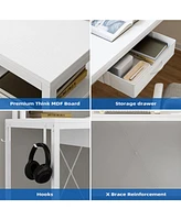 gaomon L Gaming Desk, 68" Home Office Desk with File Drawer & Power Outlet, Computer Corner Desk