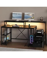 gaomon Computer Gaming Desk with File Drawers