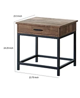 Slickblue Side End Table with Rectangular Tabletop and Single Drawer for Functional Storage and Style