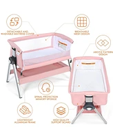 Gouun Portable Baby Bedside Sleeper with Adjustable Heights and Angle