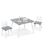 Gouun Kids 3 Pieces Table and Chairs Set for Arts Crafts Snack Time