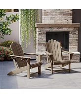 WestinTrends Outdoor Patio Hdpe Adirondack Chairs With Cup Holders (Set of