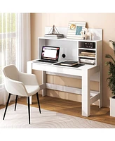 Gouun 48 Inch Writing Computer Desk with Anti-Tipping Kits and Cable Management Hole