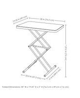 Adjustable Height Utility Table - Rectangle Folding Table with Collapsible Legs and Plastic Top - Indoor or Outdoor Use - Gray - 29.5" H