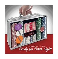 SereneLife Casino Poker Chip Set, 200 Pcs with Aluminum Carry Case