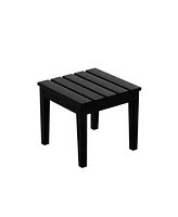 WestinTrends Outdoor Patio 2-Piece Hdpe Adirondack Garden Chair with Square Side Table Set