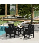 WestinTrends 5-Piece Hdpe Outdoor Patio Chair and Square Table Dining Set