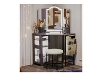 Vlsrka Vanity Makeup Desk with Mirror and Lights
