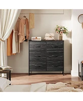 Wlive Fabric Dresser for Bedroom 6 Drawer Double Storage Tower with Bins Chest of Drawers Closet Living Room Hallway