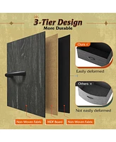 Wlive Fabric Dresser for Bedroom with Open Shelves Tall 8 Drawers Storage Tower Bins Chest of Closet Hallway