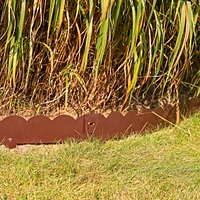 16.7' Metal Landscape Edging Border - 5-Pack of 41.75" x 7.25" Steel Garden Brown Scalloped