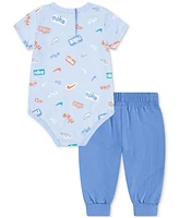 Nike Baby Printed Bodysuit & French Terry Pants, 2 Piece Set