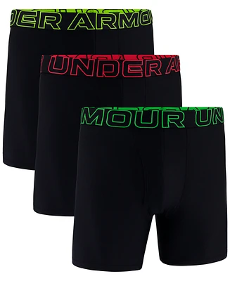 Under Armour Men's Performance Tech Mesh Solid 6" Boxer Briefs - 3-pack
