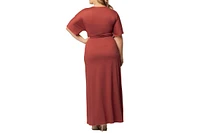 Kiyonna Women's Plus Size Vienna Kimono Sleeve Long Maxi Dress