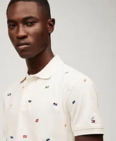 Tommy Hilfiger Men's Regular Fit Allover Flag Polo Shirt