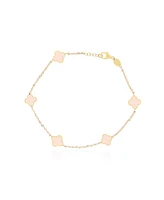 The Lovery Mini Pink Pearl Clover Bracelet 14K Gold