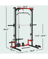 Soozier Smith Machine, Multi-Function Power Cage with Lat Pull Down System