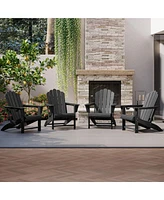 WestinTrends Outdoor Patio Hdpe Adirondack Chairs With Cup Holders (Set of