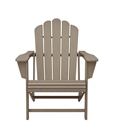 WestinTrends 3-Piece Adirondack Chair with Cup Holder and Folding Ottoman and Table Set