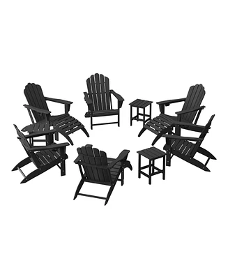 WestinTrends 12-Piece Hdpe Outdoor Patio Furniture Adirondack Chair Conversation Table Set