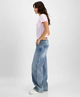 Celebrity Pink Juniors' High Rise Baggy Wide-Leg Curvy Jeans