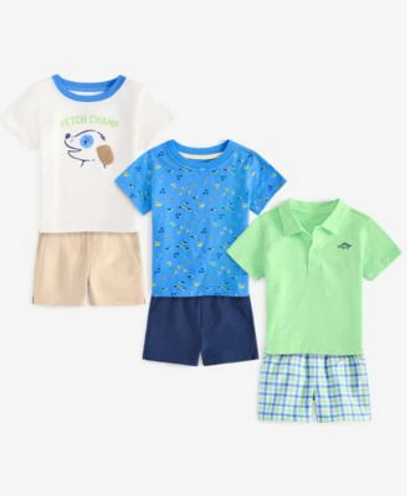 First Impressions Baby Boys Dog Graphic T Shirts Polo Shirt Shorts Exclusively At Macys