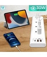 Philco 30W Wall Outlet, 1.8 Meter Ac Plug, 1 Usb-c, 2 Usb-a, Ocp Switch, 110-220V, Safe and Durable for Home