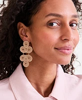 Style & Co Gold-Tone Woven Suede Statement Earrings, Exclusively at Macy's