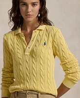 Polo Ralph Lauren Women's Cable-Knit Cotton Long-Sleeve Shirt Sweater