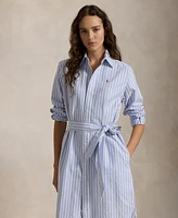 Polo Ralph Lauren Women's Striped Cotton Oxford Belted Shirtdress