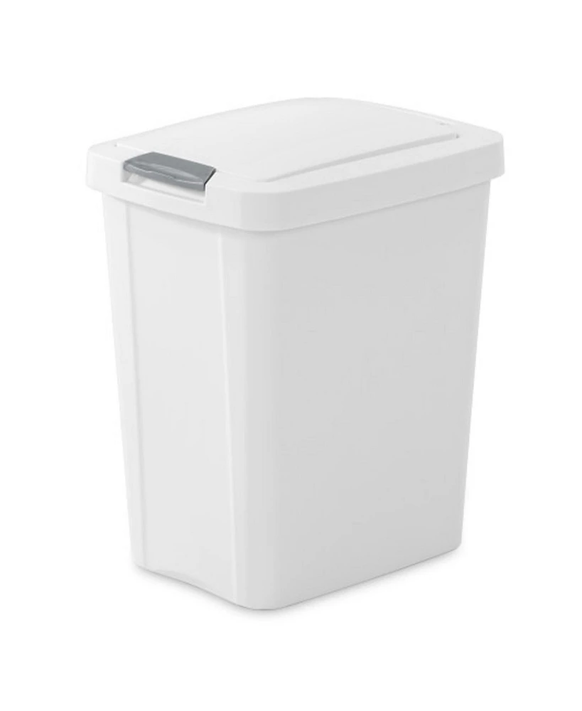 Sterilite 10438004 7.5 Gal TouchTop Wastebasket w/ Titanium Latch, White 16 Ct