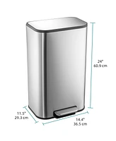 gaomon Stainless Steel Garbage Can with Lid, Step-On Pedal and Inner Bucket