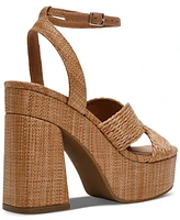 Dv Dolce Vita Women's Waylan Raffia Platform Crossband Dress Sandals