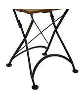 31" Square European Chestnut Wood Folding Square Bistro Table - For Indoor or Outdoor Use