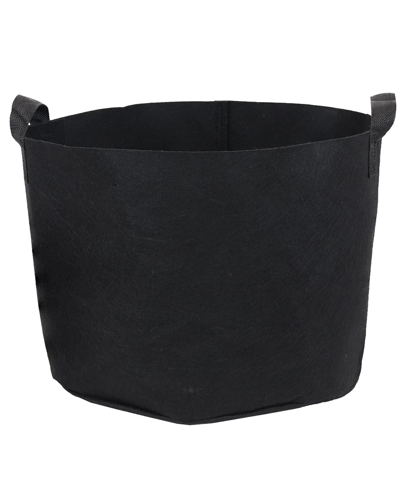 Garden Grow Bag with Handles Non-Woven Polypropylene Fabric, Black