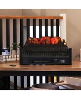 Heated Log Electric Fireplace Insert Heater - Polypropylene Construction - Great for Existing Fireplaces