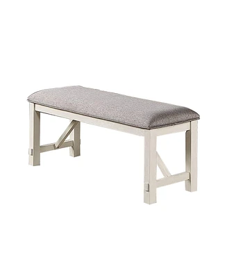 Slickblue Dining Bench with Fabric Padded Seat and Rubberwood Frame for Comfortable Seating