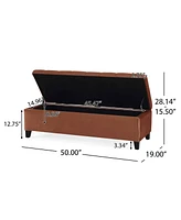 The Pop Home Velvet Storage Ottoman Bench with Tufted Lift-Top, Upholstered Accent for Bedroom or Living Room-The