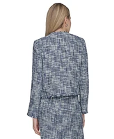 Calvin Klein Women's Open-Front Tweed Blazer