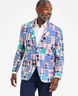 Club Room Men's Patchwork Madras Regular-Fit Blazer, Exclusively at Macy's